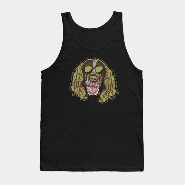 Neon English Springer Spaniel Splash for Dog Lovers Tank Top by Dogiviate